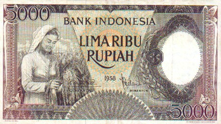 UANG KERTAS DI INDONESIA DARI MASA KE MASA 22a-1958-rp-5000