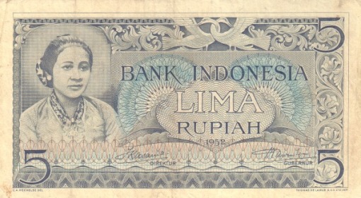 UANG KERTAS DI INDONESIA DARI MASA KE MASA 3a-1952-rp-5