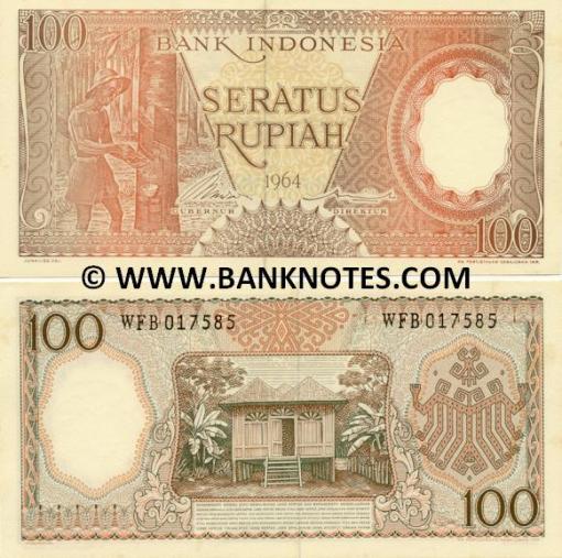 UANG KERTAS DI INDONESIA DARI MASA KE MASA 44-1964-rp-100