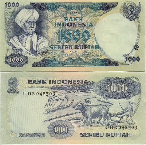 UANG KERTAS DI INDONESIA DARI MASA KE MASA 53-1975-rp-1000