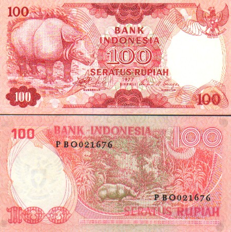 UANG KERTAS DI INDONESIA DARI MASA KE MASA 56-1977-rp-100