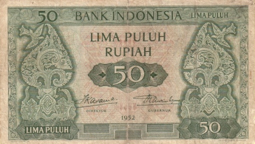 UANG KERTAS DI INDONESIA DARI MASA KE MASA 6a-1952-rp-50